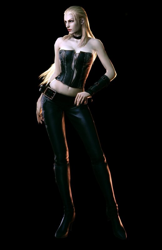 Blonde Woman in Black Outfit — Dramatic, 3d Render