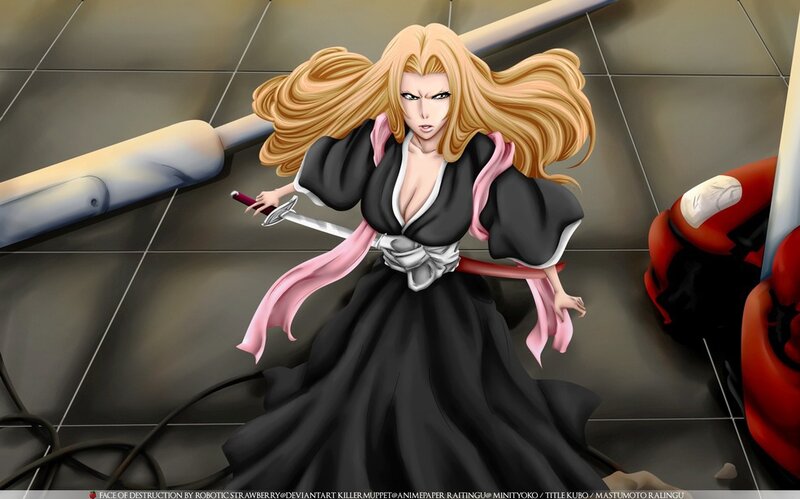 Blonde Woman in Black Robe — Dramatic