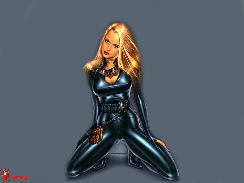 blonde woman in black suit