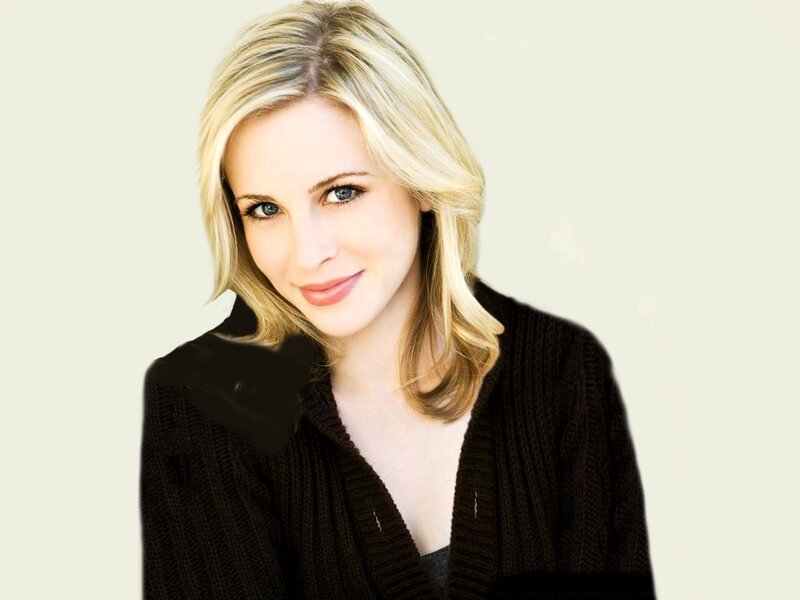 blonde woman in black sweater