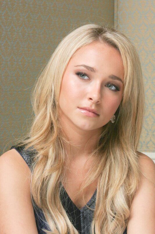 blonde woman in black top