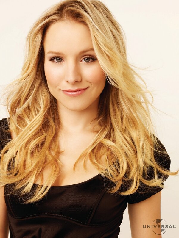 blonde woman in black top