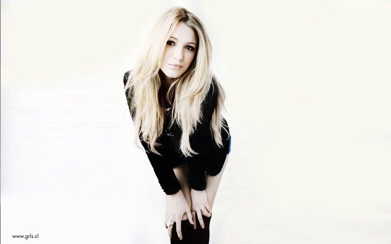 blonde woman in black top