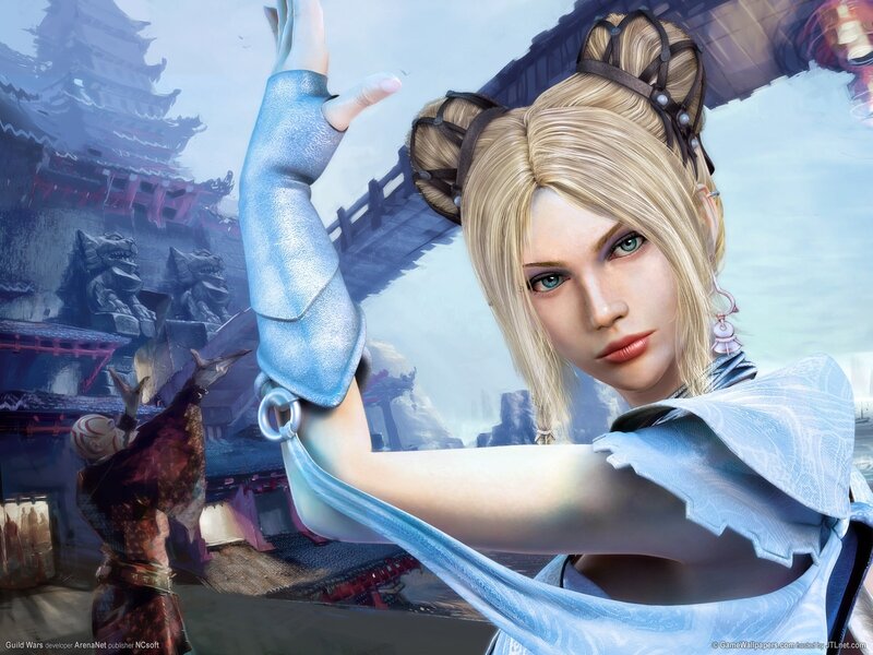 Blonde Woman in Blue Armor — Dramatic, Digital Art