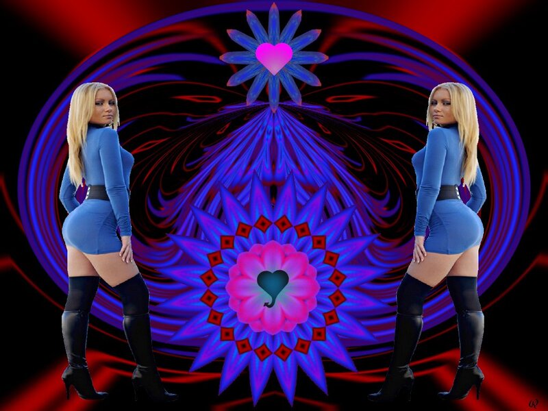 Blonde Woman in Blue Dress — Dramatic, Digital Art, Heart