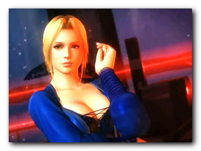 Blonde Woman in Blue Dress — Dramatic, Night, 3d Render