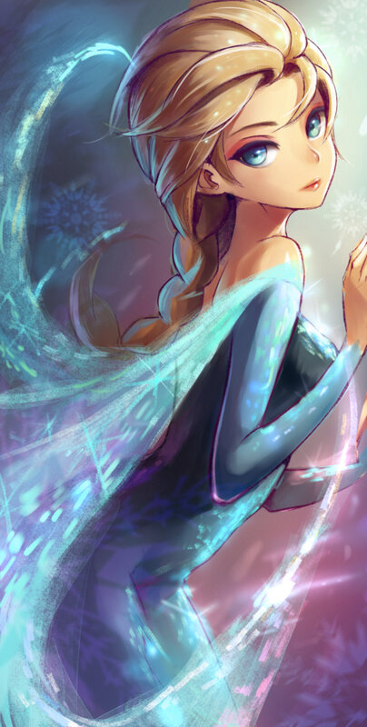 Blonde Woman in Blue Dress — Magical, Digital Art