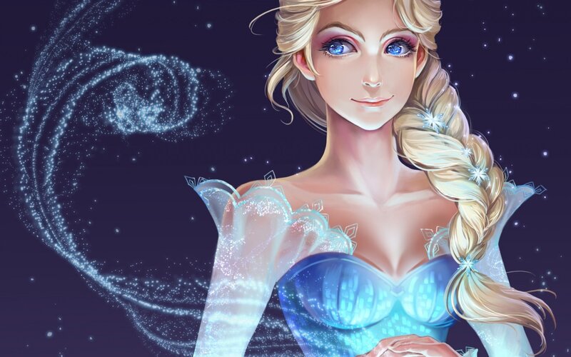 Blonde Woman in Blue Dress — Magical, Night