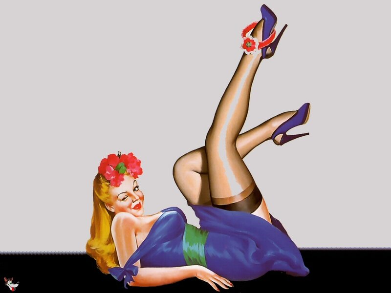 Blonde Woman in Blue Dress — Playful
