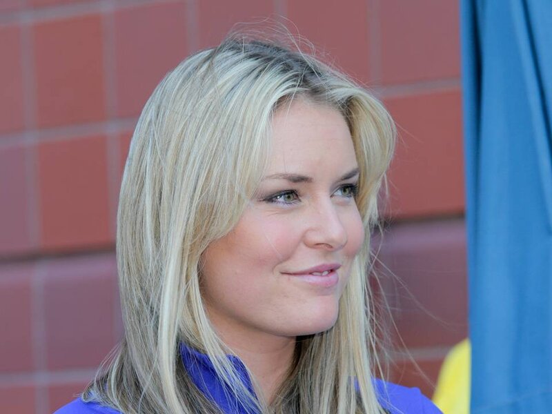 Blonde Woman in Blue Jacket