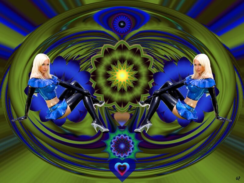 Blonde Woman in Blue Outfit — Psychedelic