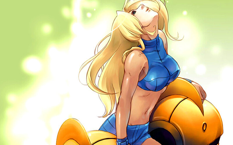 blonde woman in blue suit