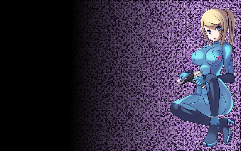 Blonde Woman in Blue Suit — Calm, Anime