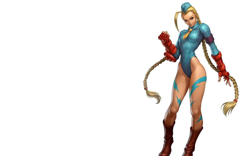 Blonde Woman in Blue Suit — Confident, Digital Art, Braids, Boots