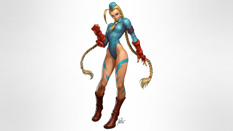 Blonde Woman in Blue Suit — Confident, Digital Art, Braids