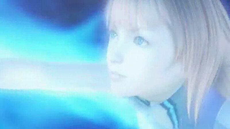 Blonde Woman in Blue