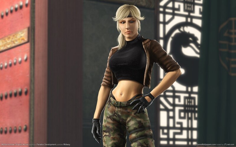 Blonde Woman in Camouflage