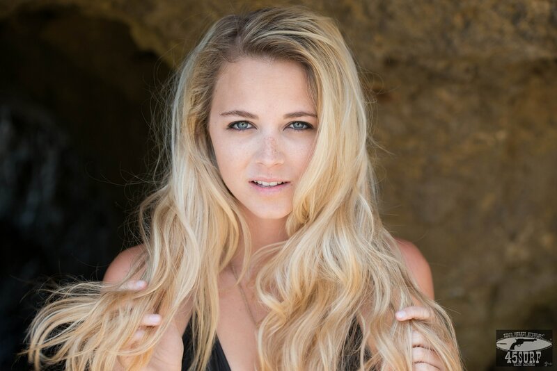 blonde woman in cave
