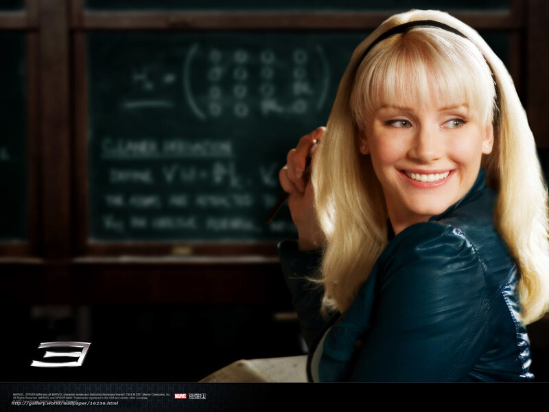 Blonde Woman in Classroom — Blue, Smiling