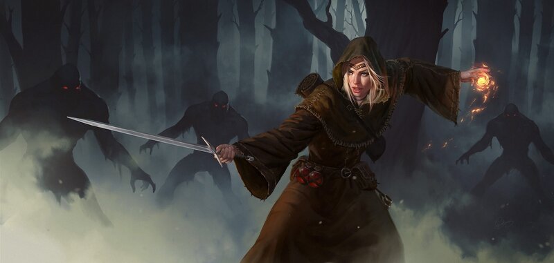 Blonde Woman in Cloak — Brown