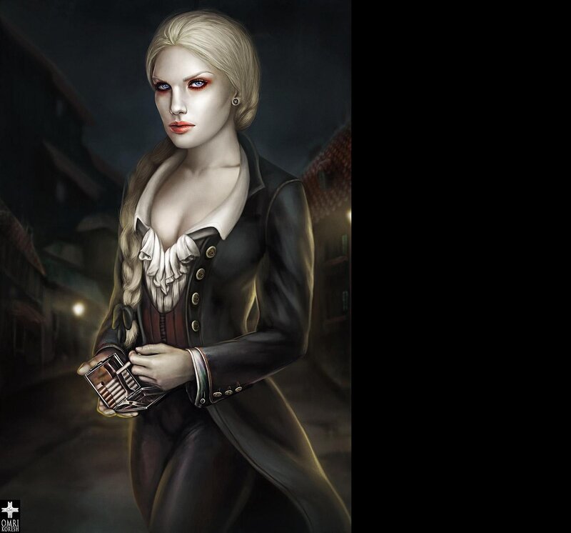 Blonde Woman in Coat — Black