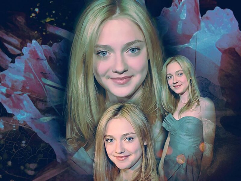 Blonde Woman in Collage — Blue