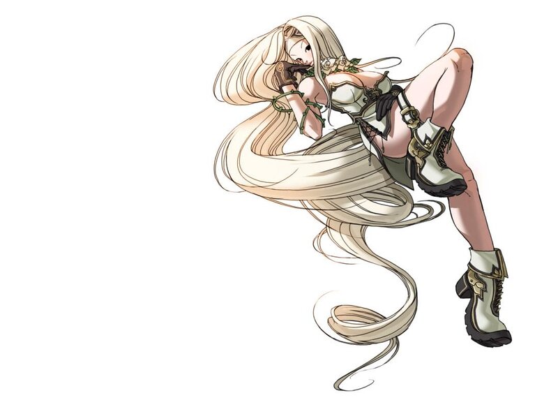 Blonde Woman in Combat Gear — White