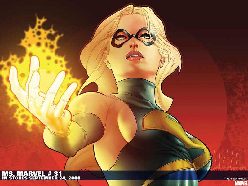 Blonde Woman in Costume — Red, Dramatic, Comic, Superhero