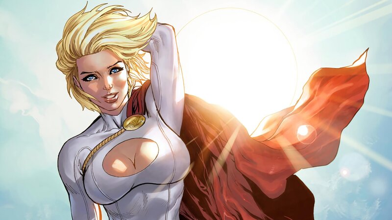 Blonde Woman in Costume — White, Dramatic