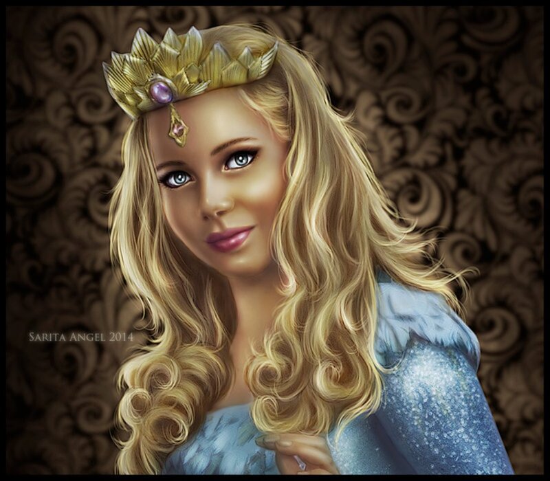 Blonde Woman in Crown — Gold