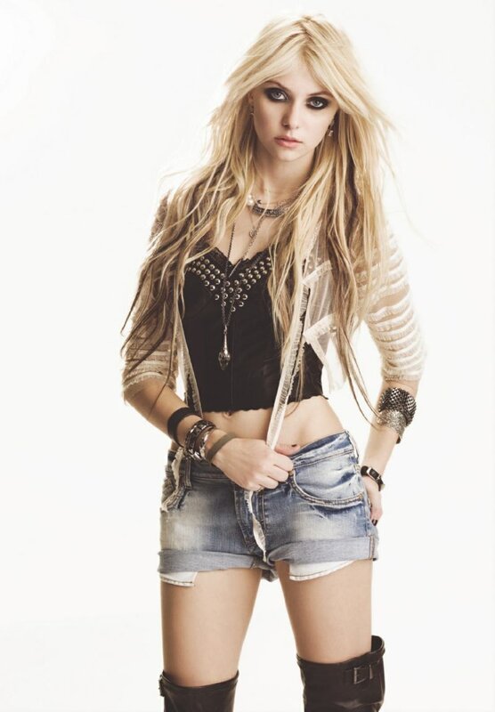blonde woman in denim shorts