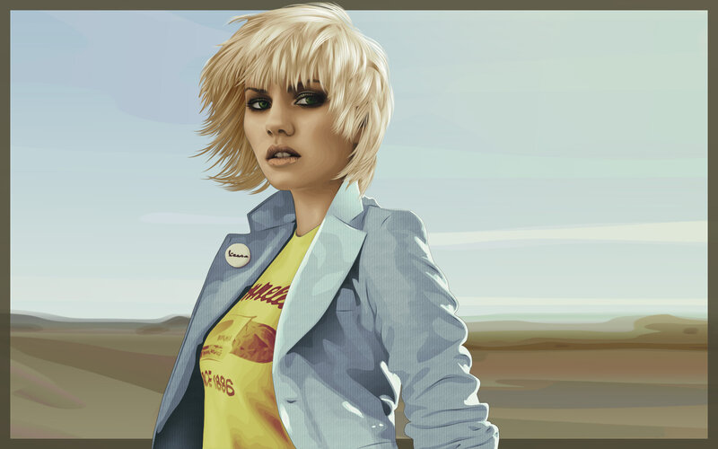 blonde woman in desert