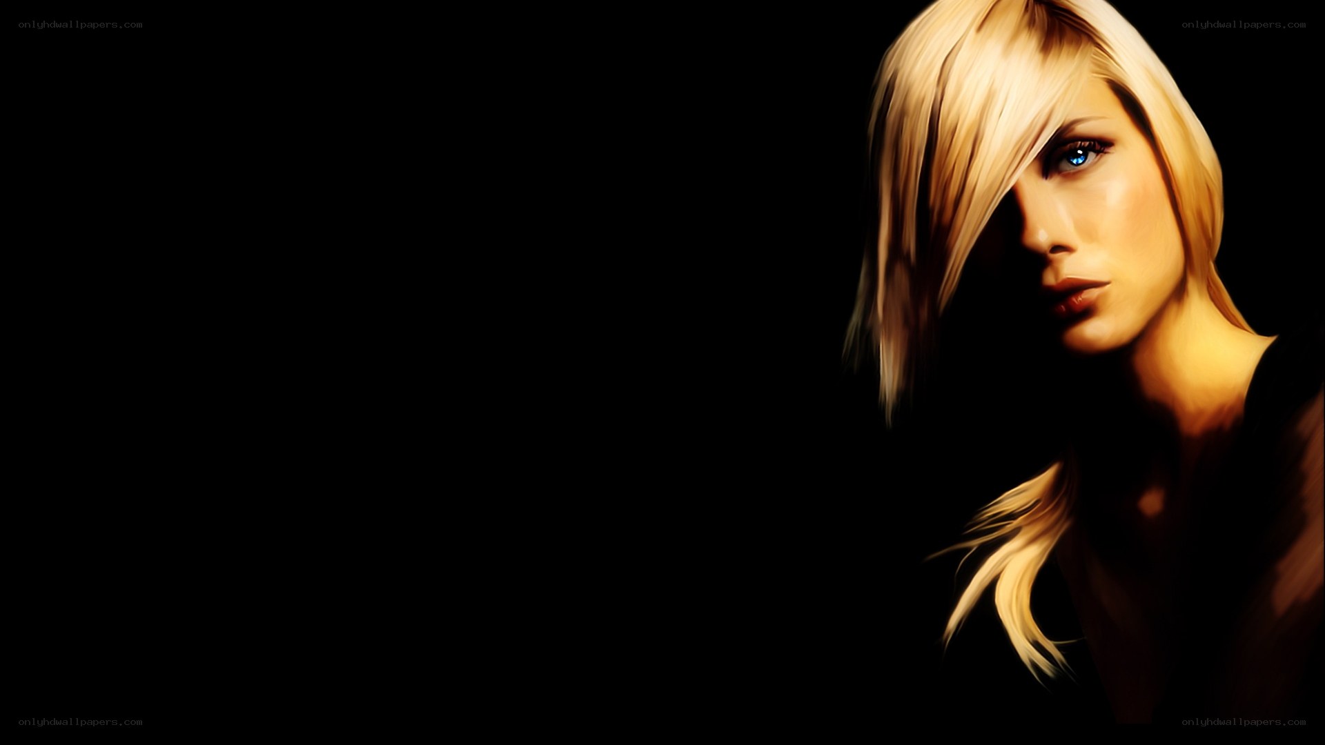blonde woman in dramatic lighting