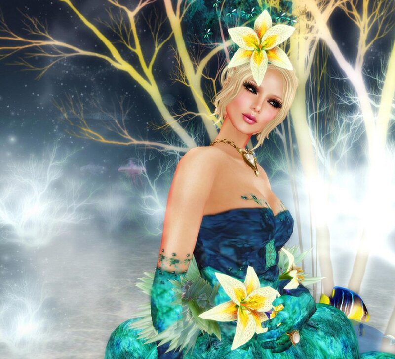 Blonde Woman in Dress — Blue, Fantasy