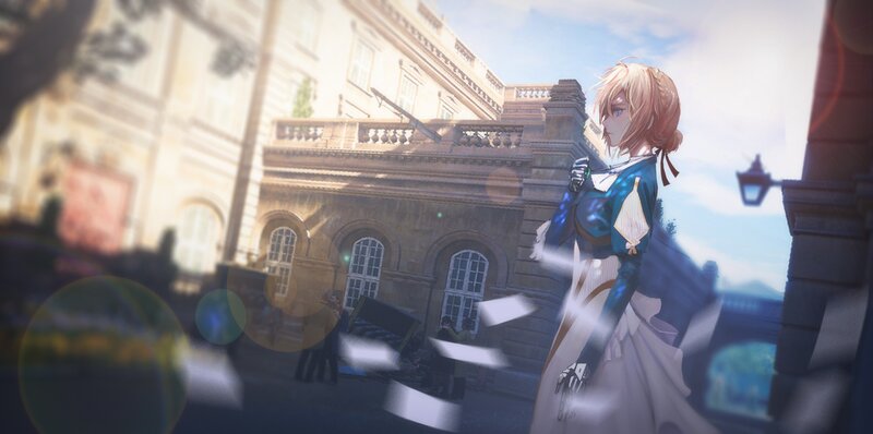 Blonde Woman in Dress — Blue, Serene, Afternoon