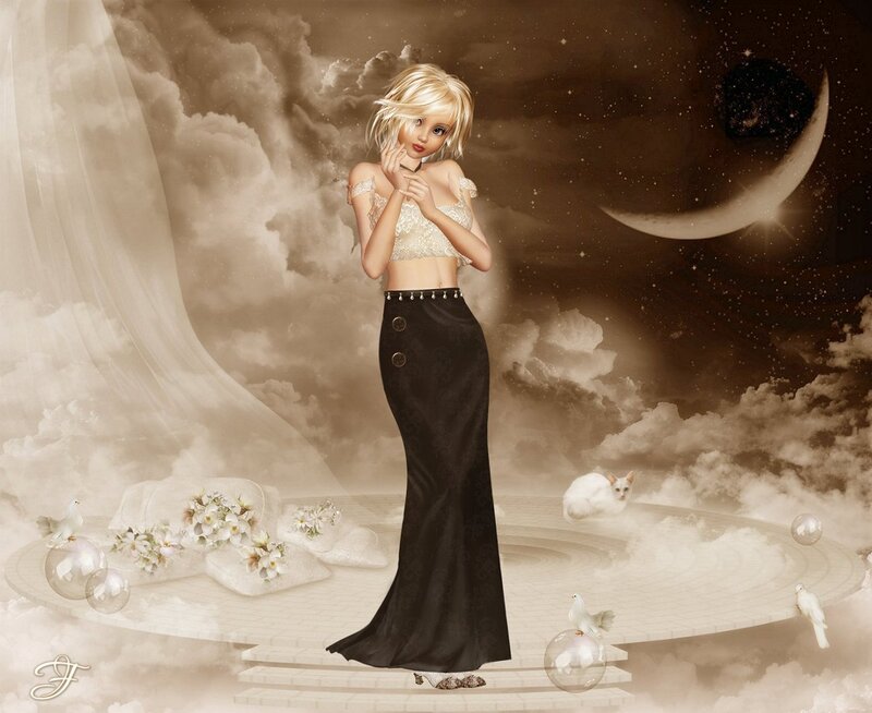 Blonde Woman in Dress — Brown, Dreamy