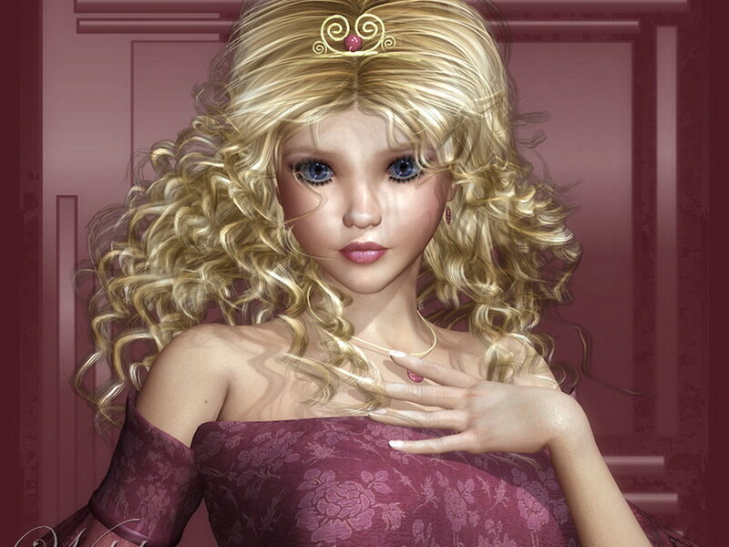 Blonde Woman in Dress — Purple, Dramatic
