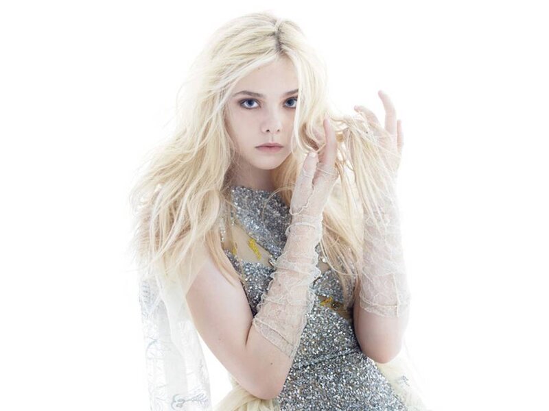 Blonde Woman in Dress — White, Dramatic, Photograph