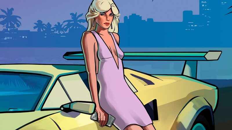 Blonde Woman in Dress — Yellow, Dramatic