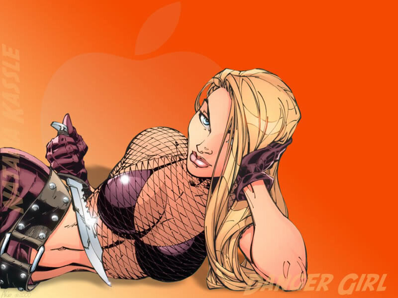 Blonde Woman in Fishnet