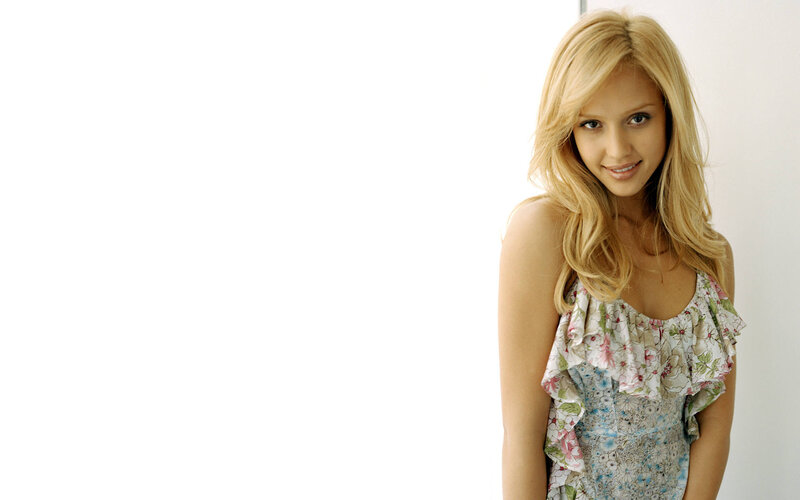blonde woman in floral dress