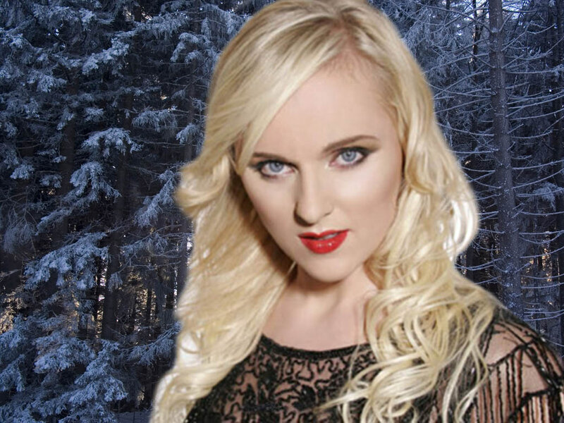 Blonde Woman in Forest — Dramatic, Winter