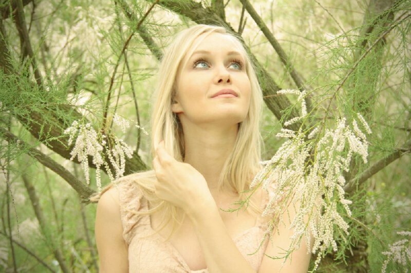 Blonde Woman in Forest — Green, Serene, Spring