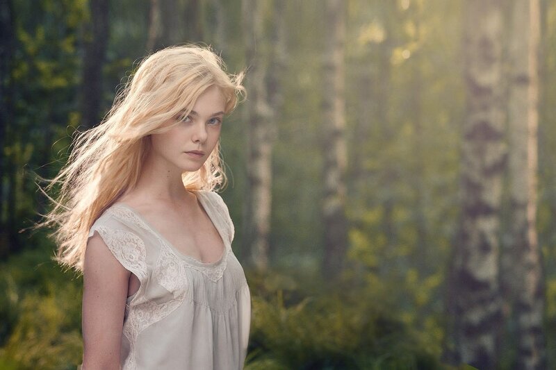 Blonde Woman in Forest — White, Serene