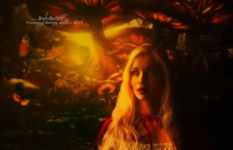 Blonde Woman in Forest — Yellow