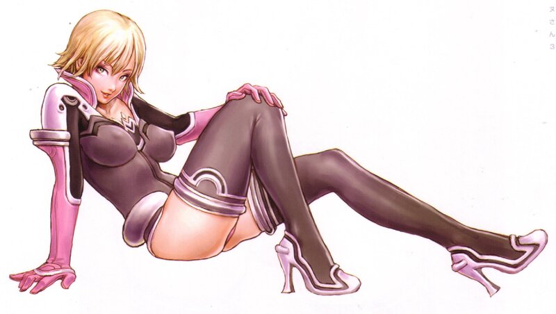 blonde woman in futuristic outfit
