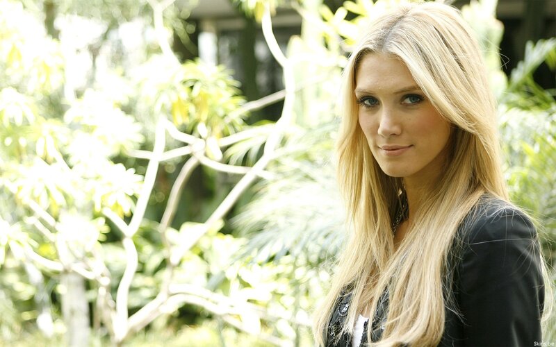 blonde woman in garden