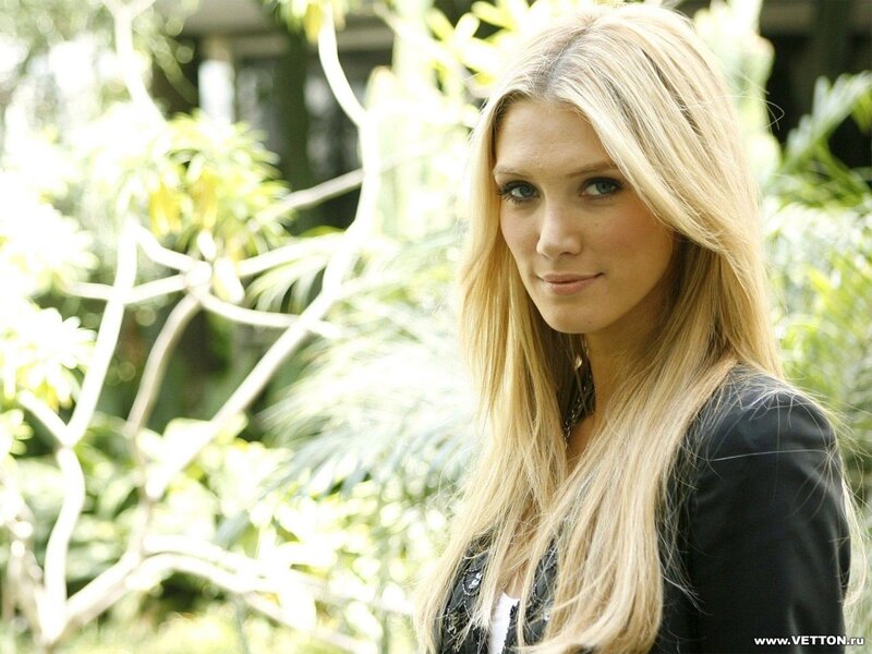 blonde woman in garden