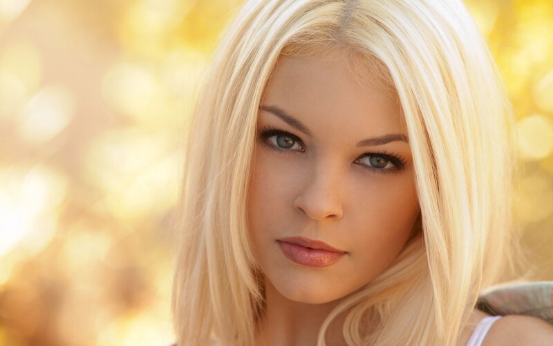 blonde woman in golden light