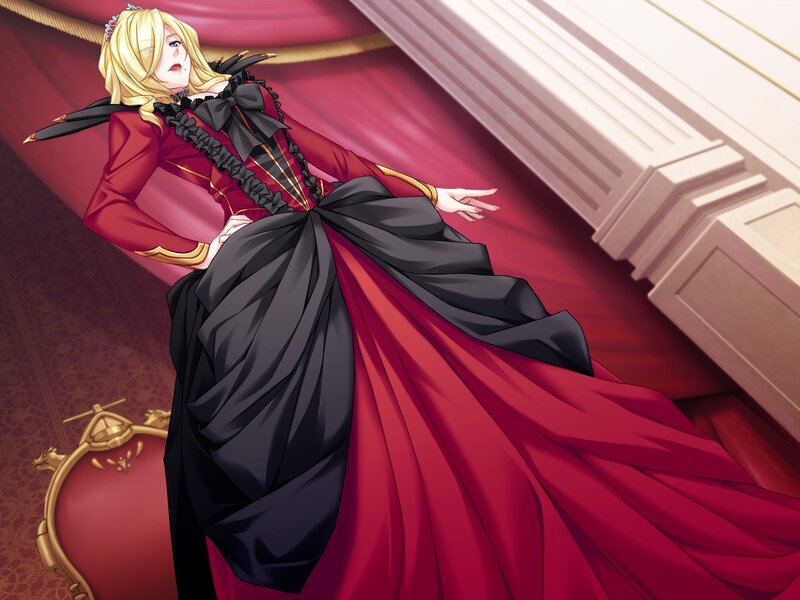 Blonde Woman in Gown